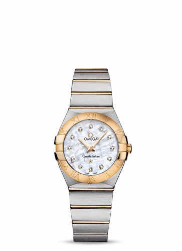 Omega Constellation Quartz 27 Brushed Stainless Steel / Yellow Gold / MOP 123.20.27.60.55.002 (12320276055002)